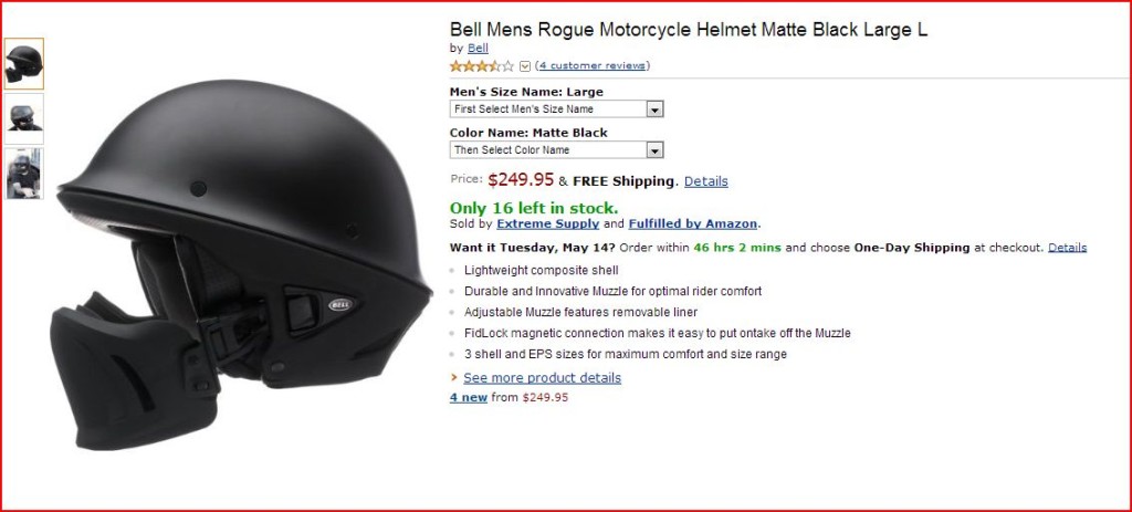 Bell Rogue Helmet on amazon