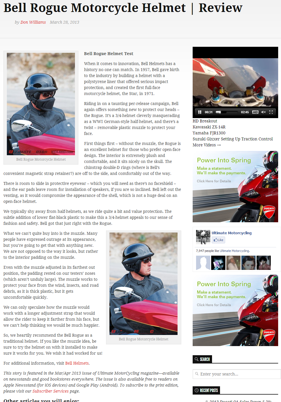 Bell Rogue Motorcycle Helmet Review