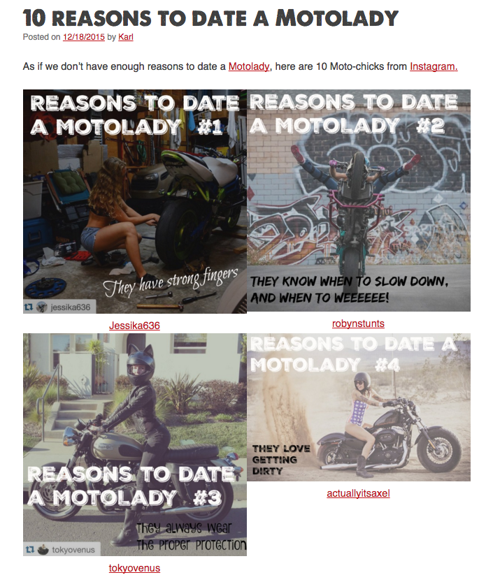 10 reasons to date a Motolady