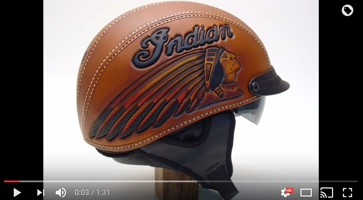 Leather Motorcycle Helmet