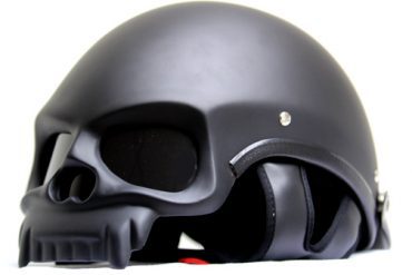 MASEI MATT BLACK SKULL MOTORCYCLE CHOPPER DOT HELMET