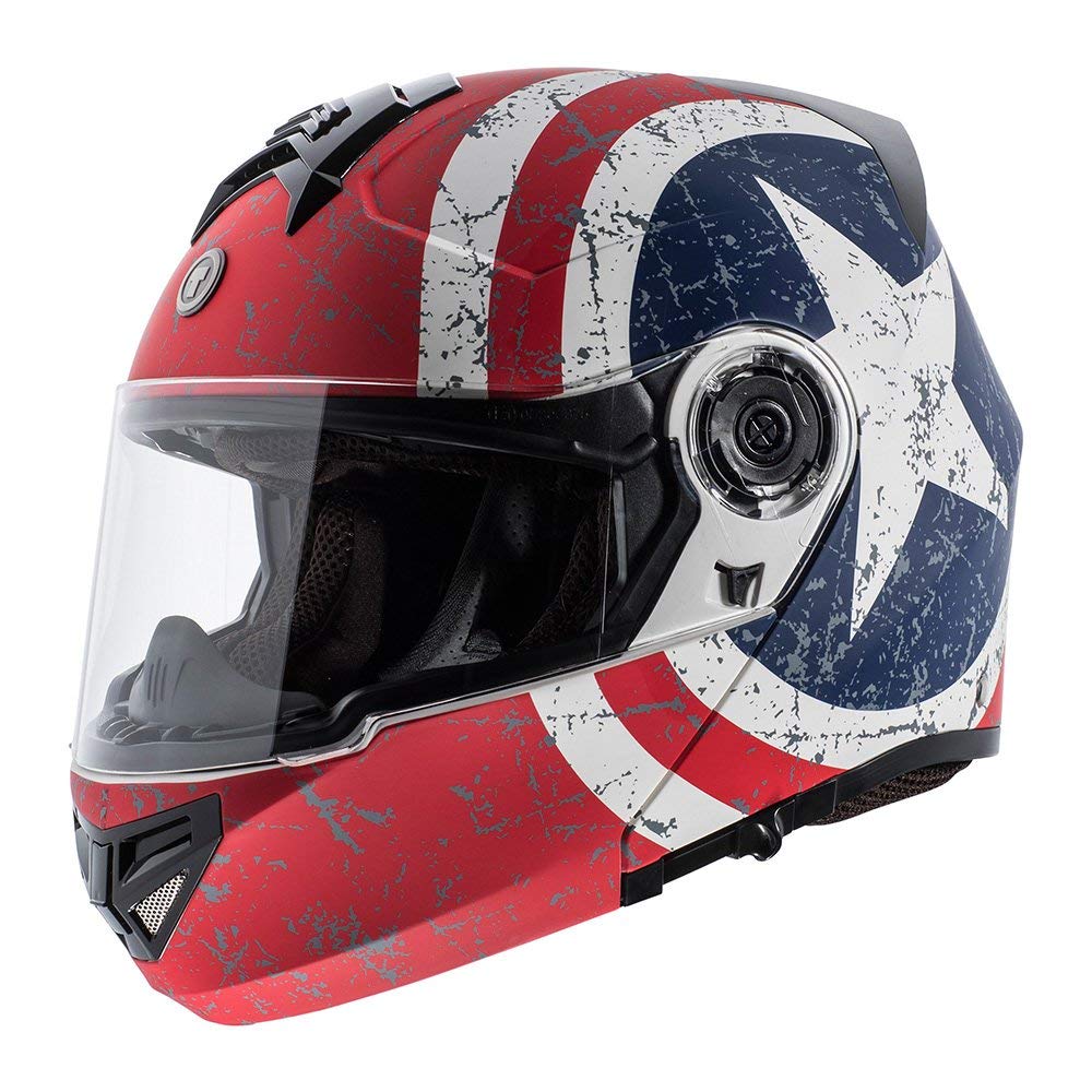 TORC Unisex-Adult Full-face Style T28B Bluetooth Integrated Motorcycle Helmet with Graphic 