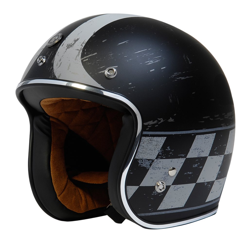 Details about   Torc Route 66 T50 Flat Black Lucky13 Wing Tank Graphic 3/4 Open Face Helmet L