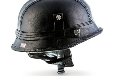MOTO D33 Leather Black Open Face Helmet