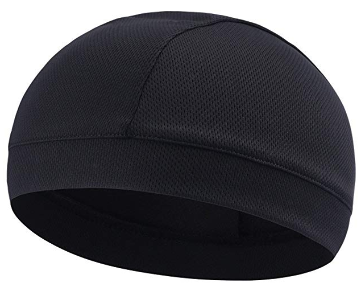 motorcycle under helmet skull cap