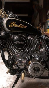 The Brat-Style Indian Super Chief Limited tricked out for actor Nicolas Hoult, modded out by Brat-Style founder Gō Takamine: side view of detailing