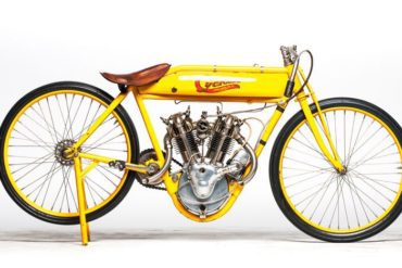 A 1915 Cyclone Board Tracker motorcycle once owned by Steve McQueen