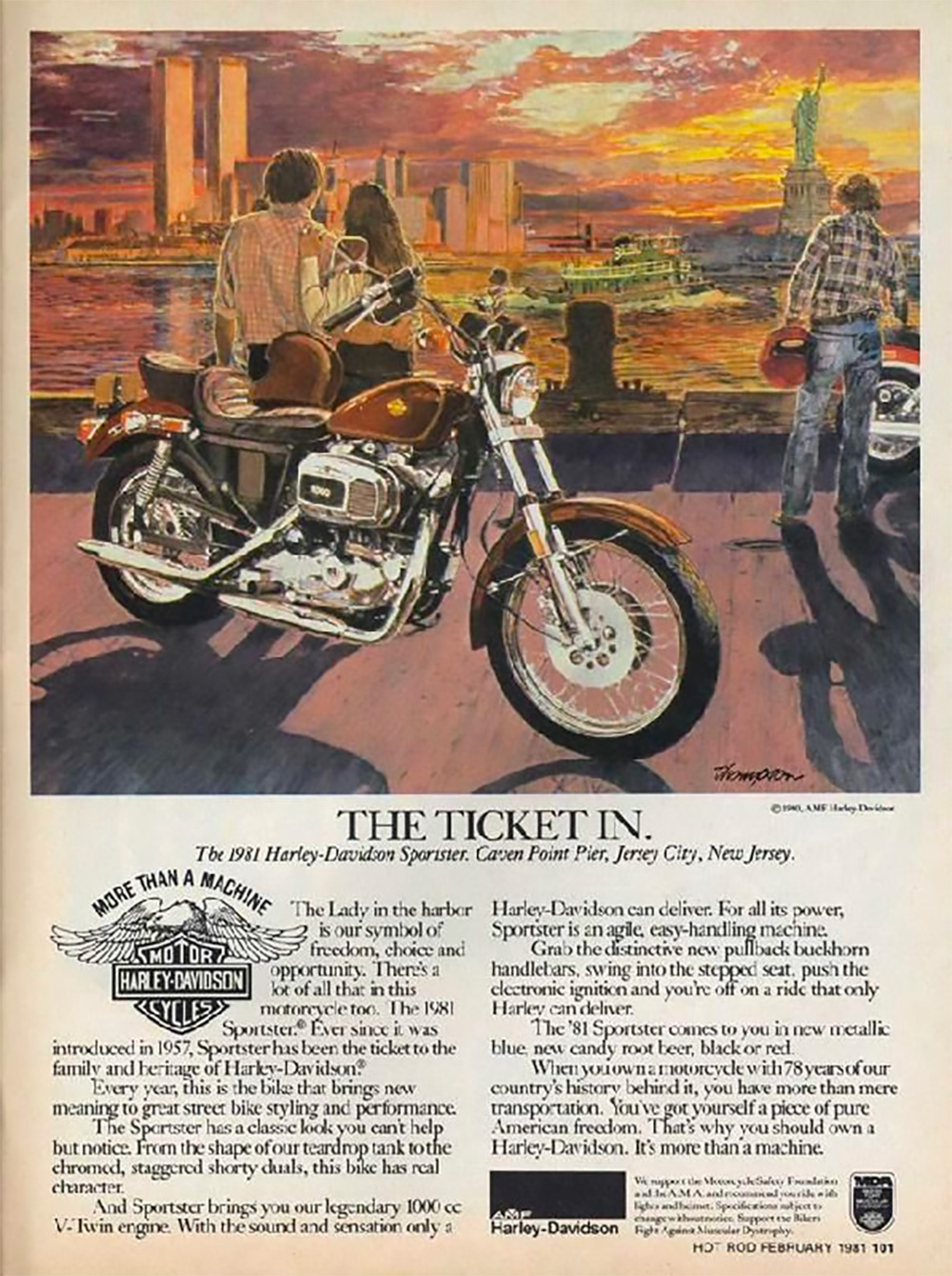 A Harley Sportster magazine ad from 1981