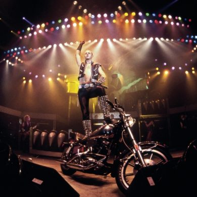 Judas Priest with Rob Halford's Motorcycle in concert