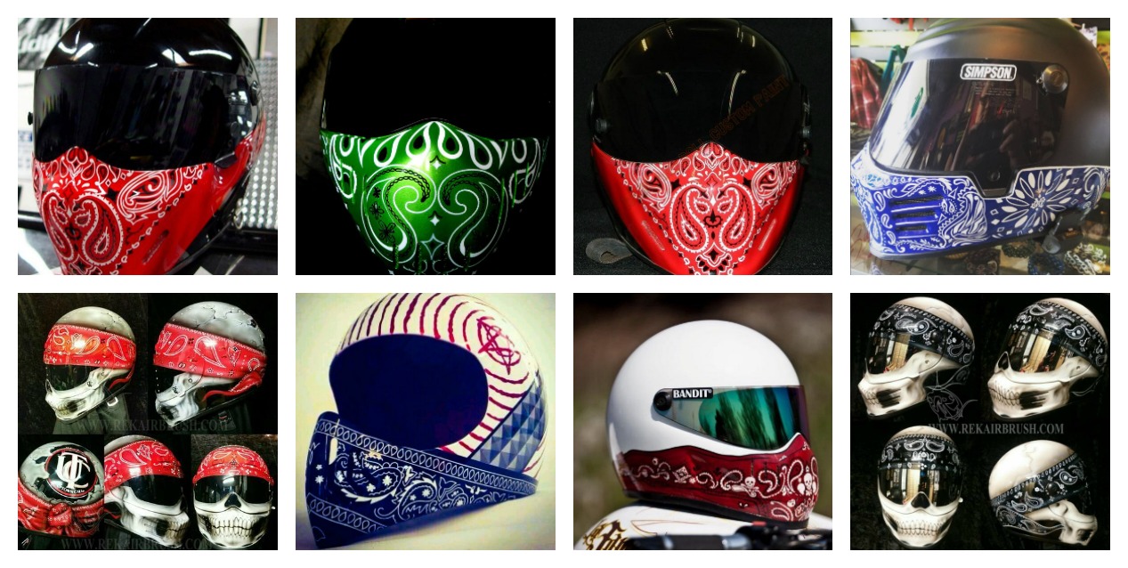 Bandana Style Print Motorcycle Helmets