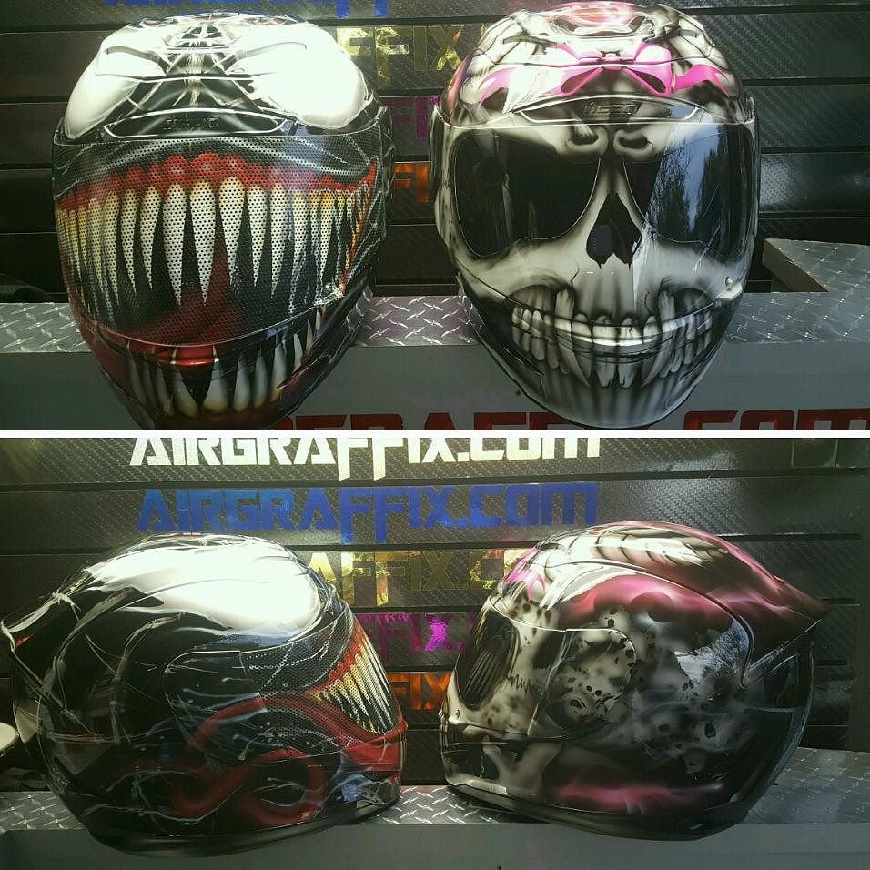 motorcycle helmets airbrushed airgraffix helmet