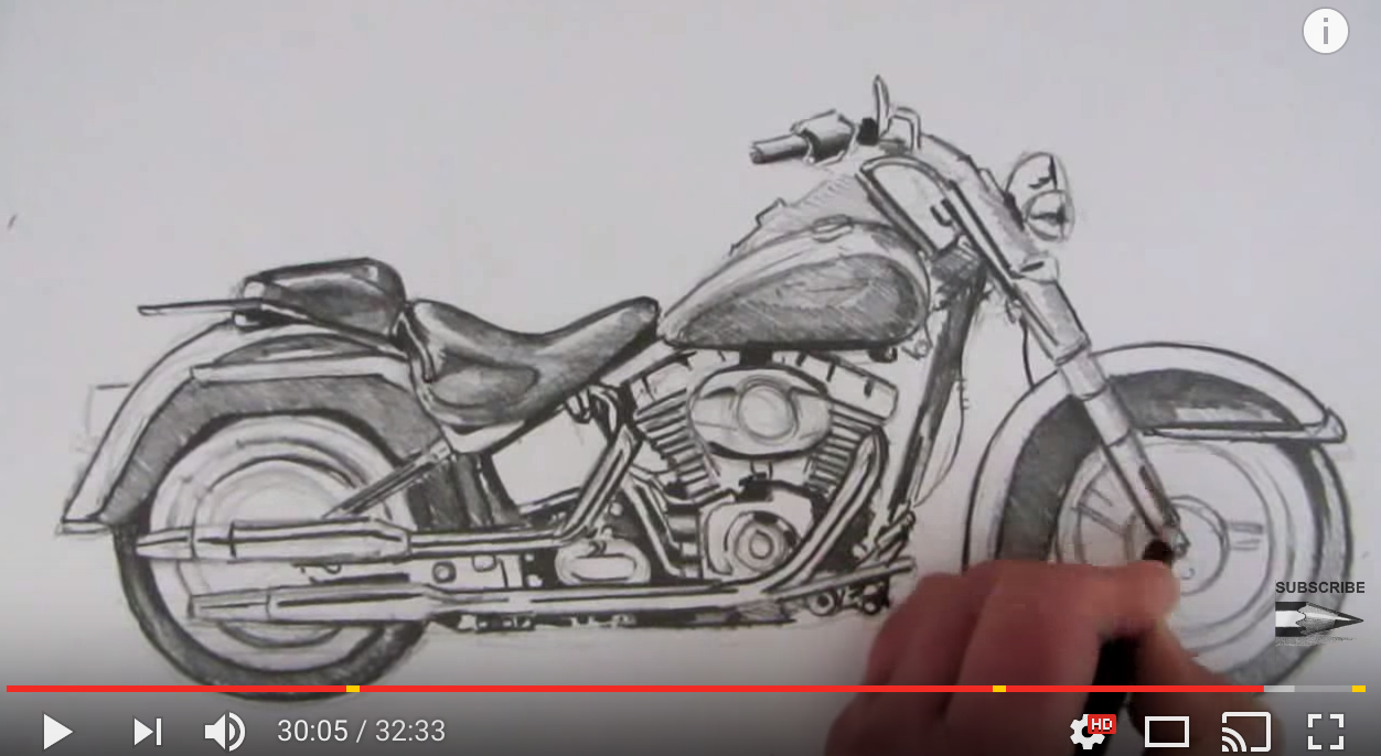 How To Draw a Harley Davidson Motorcycle