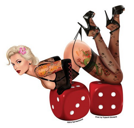 Lucky Lady Pin-Up Girl - Sticker