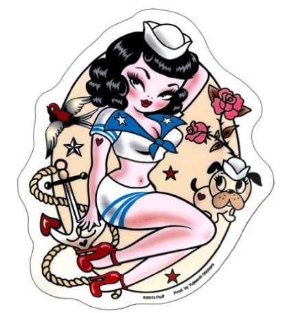 Pin Up Sailor Girl Sticker