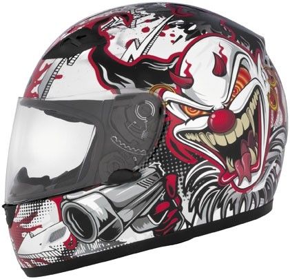 Black Gray LHP1 Helmet for Men Full Face Breathable Motorcycle Helmet with Clown Graffiti ABS Material Helmet Moto Motocross Helmet