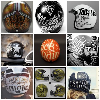 10 of my favorite swear words on custom helmets